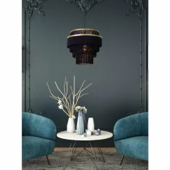 Lampes En Tissu-Luminaires Lucide Suspension Lucide EXTRAVAGANZA FRILLS Or, Laiton, 1 lumière