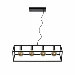 Luminaires Lucide Suspension Lucide FABIAN Noir, 4 lumières* Suspensions