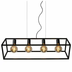 Luminaires Lucide Suspension Lucide FABIAN Noir, 4 lumières* Suspensions