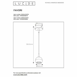 Lampes Dorées-Luminaires Lucide Suspension Lucide FAVORI Noir, 1 lumière