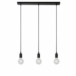 Lampes Vintages & Rétros-Luminaires Lucide Suspension Lucide FIX MULTIPLE Noir, 3 lumières
