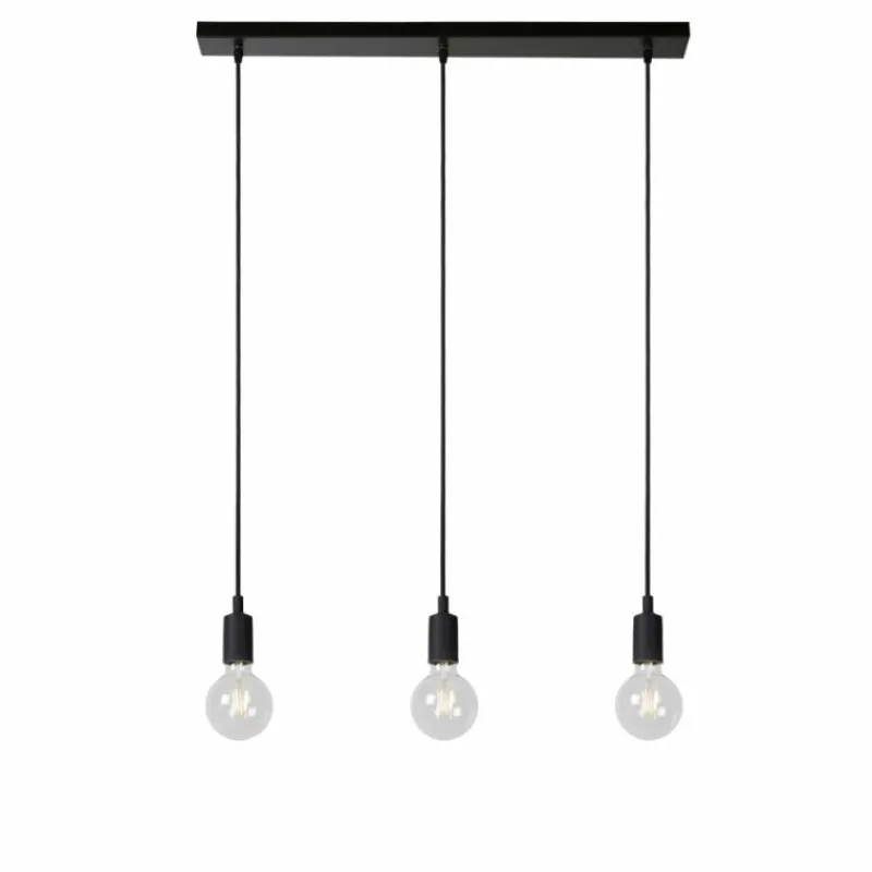 Lampes Vintages & Rétros-Luminaires Lucide Suspension Lucide FIX MULTIPLE Noir, 3 lumières