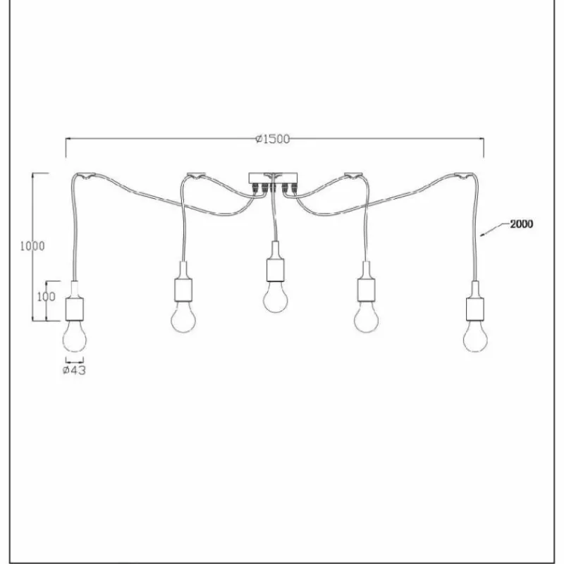 Lampes Vintages & Rétros-Luminaires Lucide Suspension Lucide FIX MULTIPLE Noir, 5 lumières