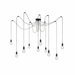 Lampes Vintages & Rétros-Luminaires Lucide Suspension Lucide FIX MULTIPLE Noir, 10 lumières
