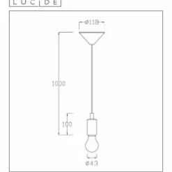 Luminaires Scandinaves-Luminaires Lucide Suspension Lucide FIX Noir, 1 lumière