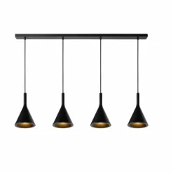 Luminaires Scandinaves-Luminaires Lucide Suspension Lucide GIPSY Noir, 4 lumières