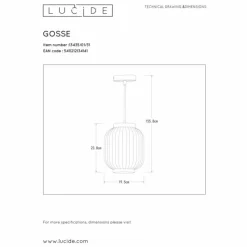 Lampes Dorées-Luminaires Lucide Suspension Lucide GOSSE Noir, 1 lumière
