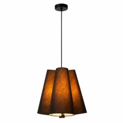 Lampes En Tissu-Luminaires Lucide Suspension Lucide GREGORY Noir, 3 lumières