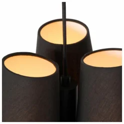 Lampes En Tissu-Luminaires Lucide Suspension Lucide GREGORY Noir, 3 lumières