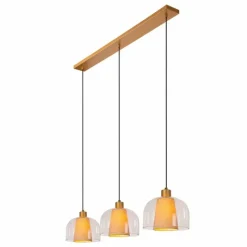 Luminaires Lucide Suspension Lucide GUNHILD Or, Laiton, 3 lumières