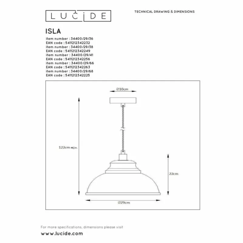 Lampes Industrielles-Luminaires Lucide Suspension Lucide ISLA Albâtre, 1 lumière
