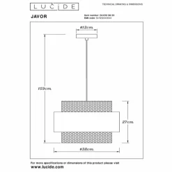 Lampes En Tissu-Luminaires Lucide Suspension Lucide JAVOR Écru, 1 lumière