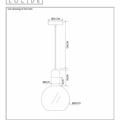 Luminaires Scandinaves-Luminaires Lucide Suspension Lucide JULIUS Gris, 1 lumière