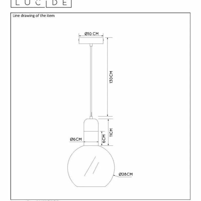 Luminaires Scandinaves-Luminaires Lucide Suspension Lucide JULIUS Gris, 1 lumière