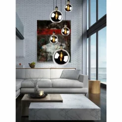 Suspension Verre Fumé-Luminaires Lucide Suspension Lucide JULIUS Noir, 5 lumières