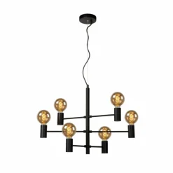 Lampes Vintages & Rétros-Luminaires Lucide Suspension Lucide LEANNE Noir, 6 lumières