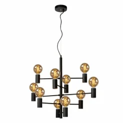 Lampes Vintages & Rétros-Luminaires Lucide Suspension Lucide LEANNE Noir, 10 lumières