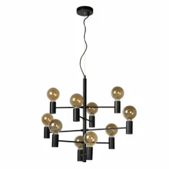 Lampes Vintages & Rétros-Luminaires Lucide Suspension Lucide LEANNE Noir, 10 lumières