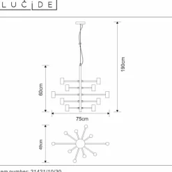 Lampes Vintages & Rétros-Luminaires Lucide Suspension Lucide LEANNE Noir, 10 lumières