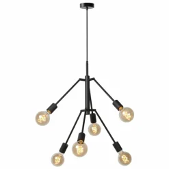 Luminaires Lucide Suspension Lucide LESTER Noir, 6 lumières* Suspensions