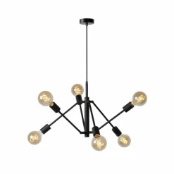 Luminaires Lucide Suspension Lucide LESTER Noir, 6 lumières* Suspensions