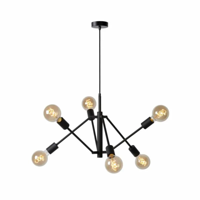 Luminaires Lucide Suspension Lucide LESTER Noir, 6 lumières* Suspensions