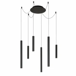 Luminaires Scandinaves-Luminaires Lucide Suspension Lucide LORENZ LED Noir, 6 lumières