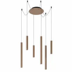 Luminaires Scandinaves-Luminaires Lucide Suspension Lucide LORENZ LED Rouille, 6 lumières