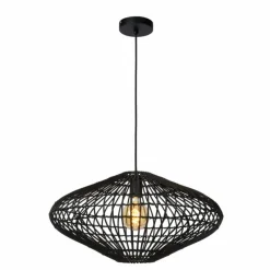 Style Boho-Chic-Luminaires Lucide Suspension Lucide MAGALI Noir, 1 lumière
