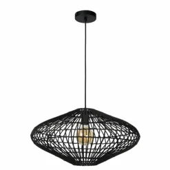 Style Boho-Chic-Luminaires Lucide Suspension Lucide MAGALI Noir, 1 lumière