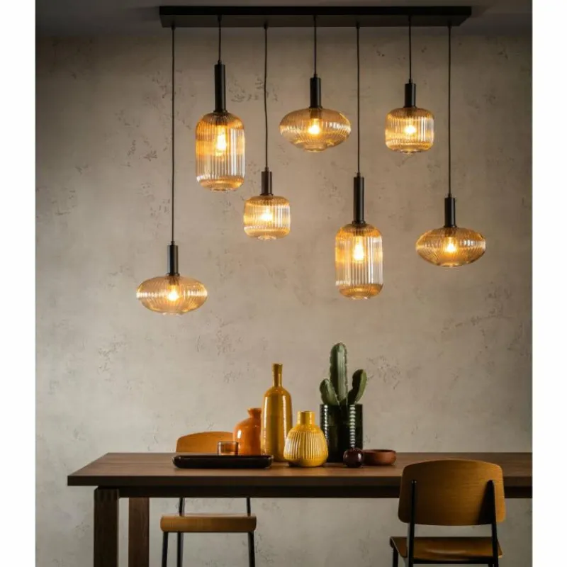 Luminaires Lucide Suspension Lucide MALOTO Noir, 7 lumières