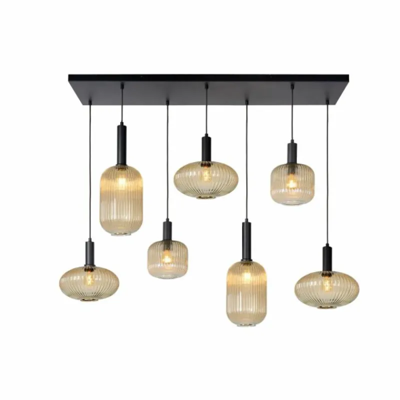 Luminaires Lucide Suspension Lucide MALOTO Noir, 7 lumières
