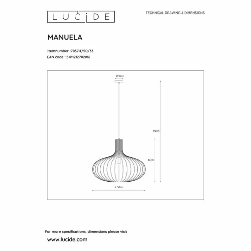 Luminaires Lucide Suspension Lucide MANUELA Vert, 1 lumière* Suspensions
