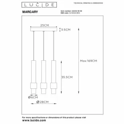 Luminaires Lucide Suspension Lucide MARGARY LED Noir, 3 lumières* Éclairage Led