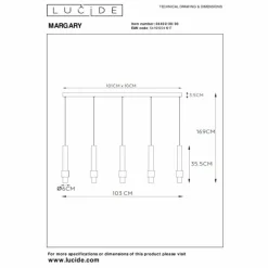 Luminaires Lucide Suspension Lucide MARGARY LED Noir, 5 lumières* Éclairage Led