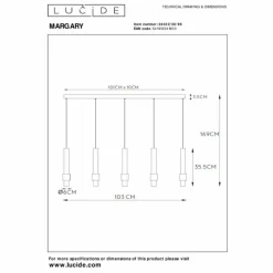 Luminaires Lucide Suspension Lucide MARGARY LED Moka, 5 lumières* Éclairage Led