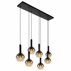 Suspension Verre Fumé-Luminaires Lucide Suspension Lucide MARIUS Noir, 7 lumières