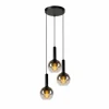 Suspension Verre Fumé-Luminaires Lucide Suspension Lucide MARIUS Noir, 3 lumières