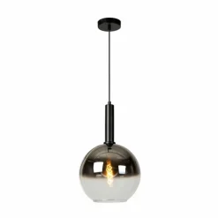 Suspension Verre Fumé-Luminaires Lucide Suspension Lucide MARIUS Noir, 1 lumière