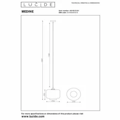 Luminaires Lucide Suspension Lucide MEDINE Noir, 1 lumière