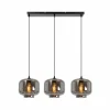 Suspension Verre Fumé-Luminaires Lucide Suspension Lucide MEDINE Noir, 3 lumières