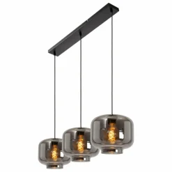 Suspension Verre Fumé-Luminaires Lucide Suspension Lucide MEDINE Noir, 3 lumières
