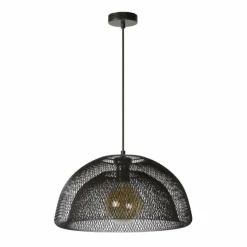 Lampes Vintages & Rétros-Luminaires Lucide Suspension Lucide MESH Gris, 1 lumière