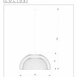 Lampes Vintages & Rétros-Luminaires Lucide Suspension Lucide MESH Gris, 1 lumière