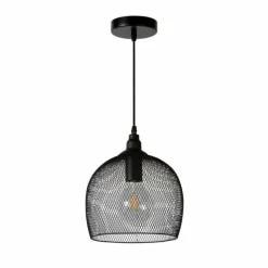 Lampes Vintages & Rétros-Luminaires Lucide Suspension Lucide MESH Noir, 1 lumière