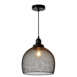 Lampes Vintages & Rétros-Luminaires Lucide Suspension Lucide MESH Noir, 1 lumière