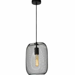 Lampes Vintages & Rétros-Luminaires Lucide Suspension Lucide MESH Noir, 1 lumière