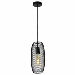 Lampes Vintages & Rétros-Luminaires Lucide Suspension Lucide MESH Noir, 1 lumière