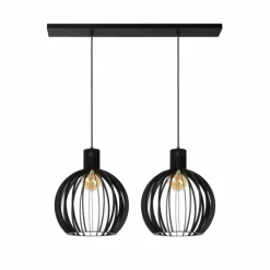 Luminaires Lucide Suspension Lucide MIKAELA Noir, 2 lumières* Suspensions