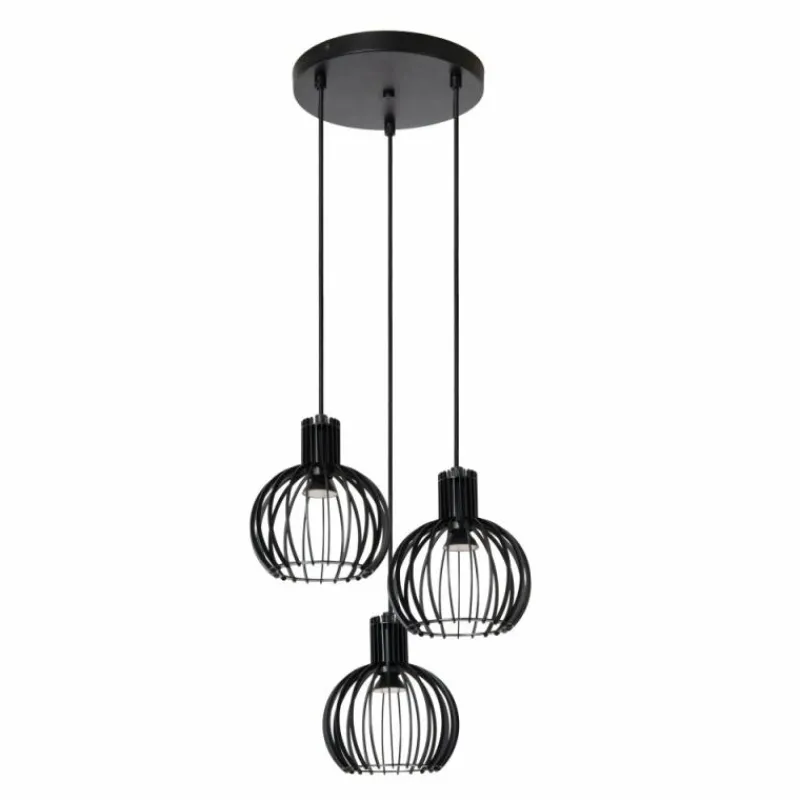Luminaires Lucide Suspension Lucide MIKAELA Noir, 3 lumières* Suspensions
